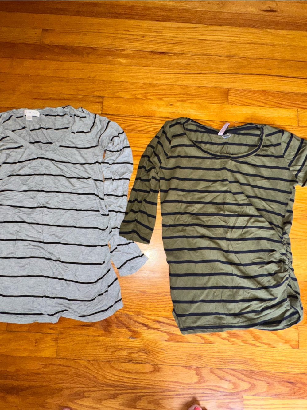 Striped Long Sleeve Tee - Olive/Black